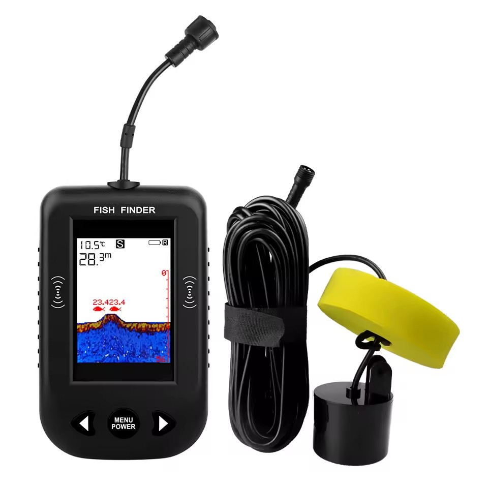 Fish Finder Transducer - Alarm 100 m tragbare Sonar-Fischfinder 45
