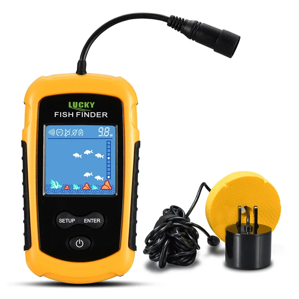 Fishing Depth Finder - Lucky LCD-Farbbildschirm, tragbar, kabelgebunden, Fischfinder, 100