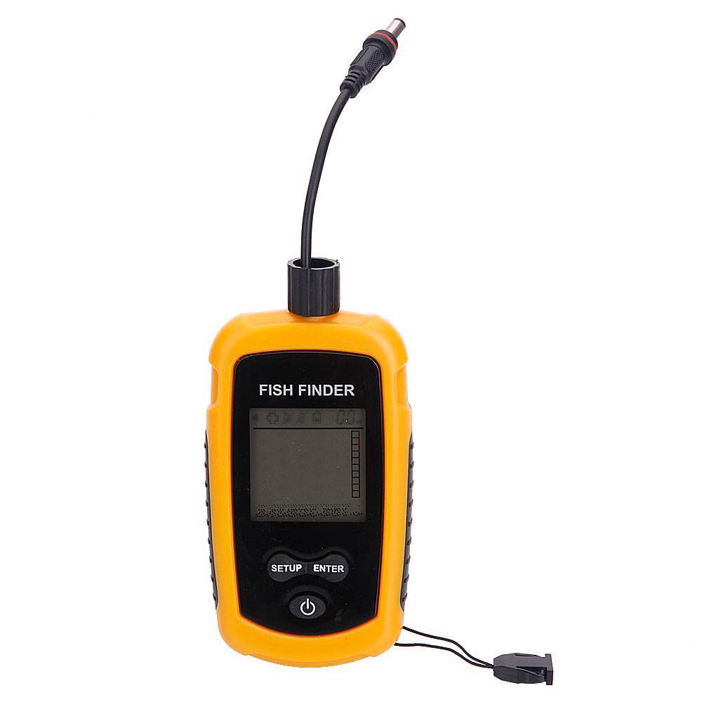Fish Finder Transducer - Alarm 100M Tragbarer Sonar-Fischfinder mit Sonarabdeckung,