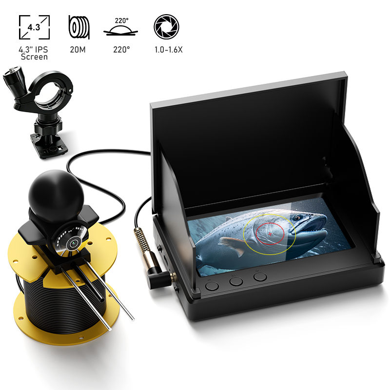 Fishing Depth Finder - Angelkamera mit Nachtsicht, 4,3-Zoll-Bildschirm, 20 m