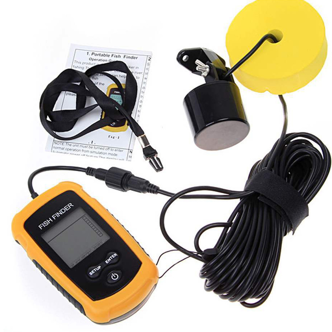 Alarm 100M Tragbarer Sonar-Fis – Fish Finder Transducer Bewertung und Preis